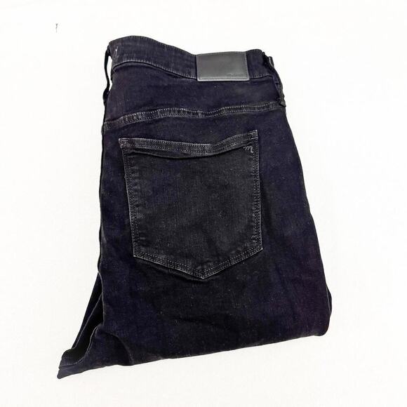 Madewell 9" Mid-Rise Skinny Button Front Black Denim Jeans Size 34 - Picture 1 of 10